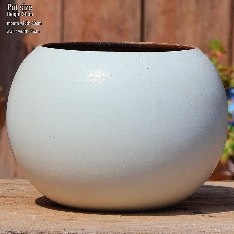 Large Retro Handmade Ceramic Flower Pot for Bougainvillea and Bird of Paradise
