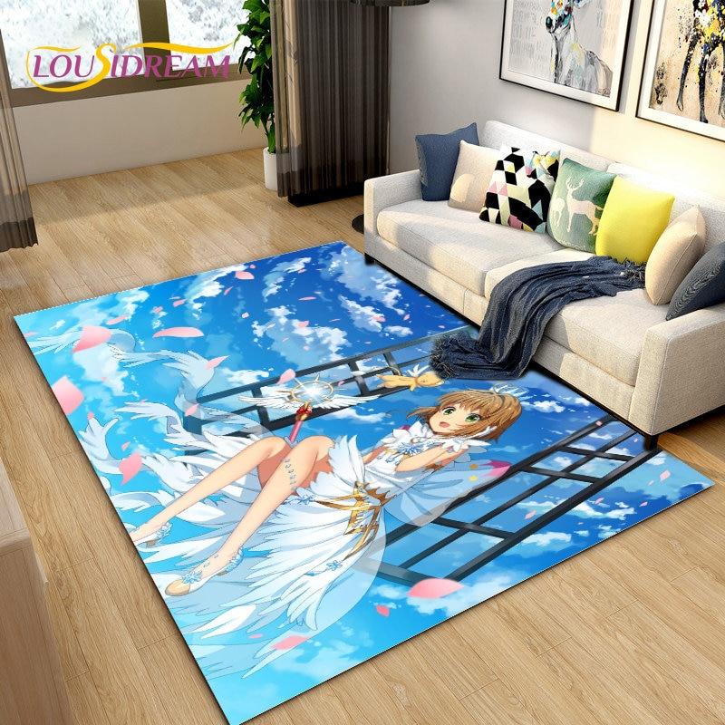 Милый мультяшный коврик Cardcaptor Sakura, коврик для гостиной, спальни, диван, коврик для украшения, детский нескользящий напольный коврик