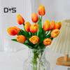 Artificial Tulip Realistic Reusable Colorful Fake Flower Wedding Party Indoor Home Office Table Centerpiece Faux Flower Decoration