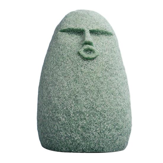 Cute Stone Primitive Man Figurine Funny Stoneman Statue Carving Face Decoration for Garden Home Decor Fish Tank Ornament
