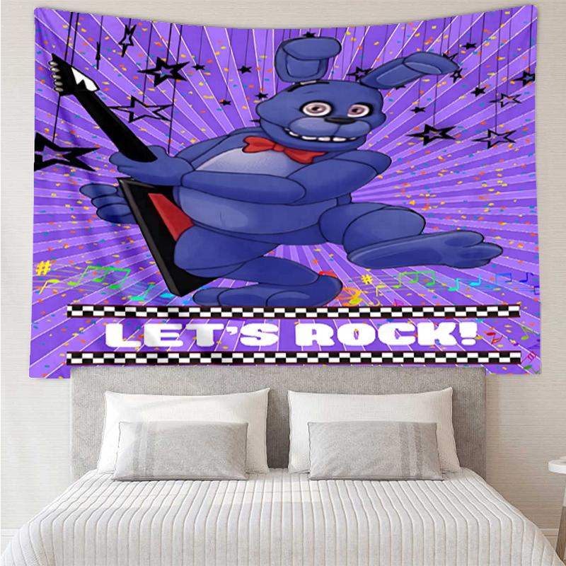 Freddy Print Tapestry, Backdrop, Easy Setup, Ideal for Bedroom, Office & Living Room, with Aesthetic Wall Hanging Decor.