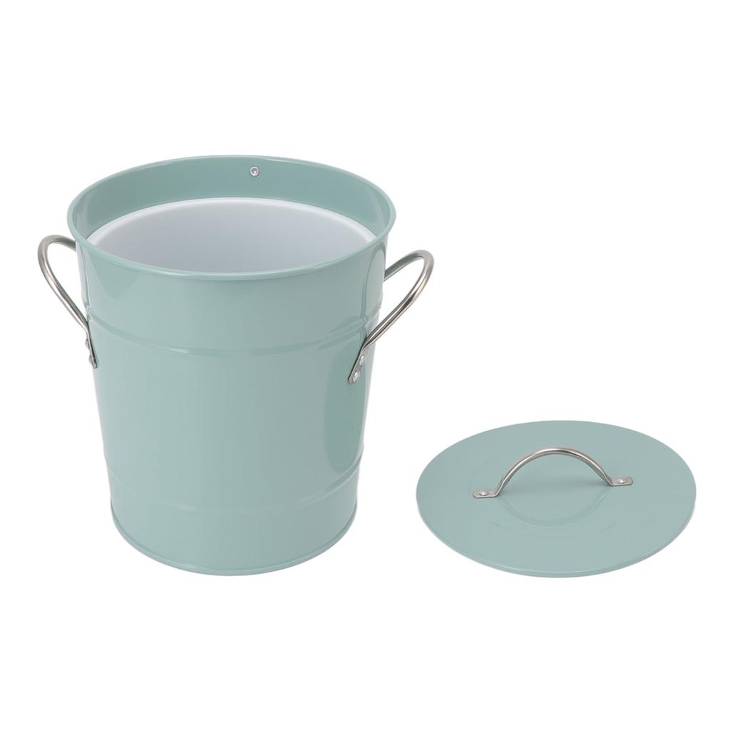 Round Ice Bucket Multipurpose Safe Galvanized Ice Buckets with Lid and Ice Shovel for Bar Restaurant Party Blue