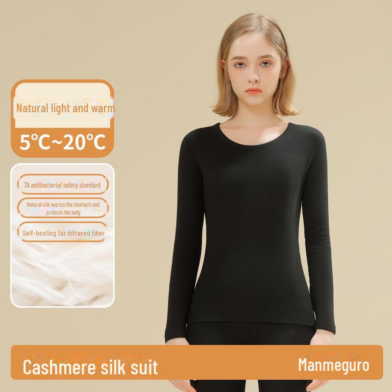 Men's Seamless Thermal Underwear Set with Anti-Static Velvet and Cashmere for Autumn/Winter