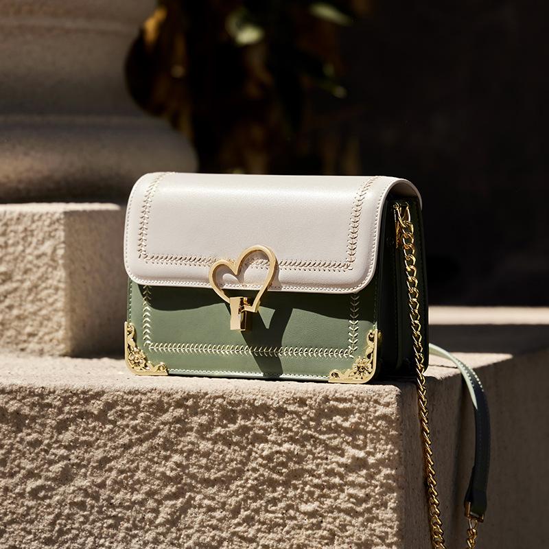 Mrs. Qiao's Popular Bag 2025 New High-end Qixi Festival Gift Crossbody Bag Women's Genuine Leather Chain Small Square Bag