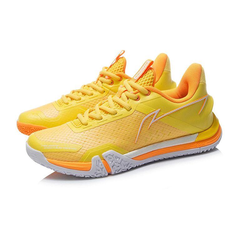 Кроссовки Li Ning Ground Flight SE из искусственной кожи с сетчатым плетением, амортизирующие, нескользящие, износостойкие, с низким верхом для бадминтона, женские кроссовки AYZR008-2