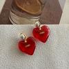 Модные универсальные уникальные дизайнерские серьги Sense Retro Super Good Luck Red Love, серьги-гвоздики в форме персикового сердца для женщин
