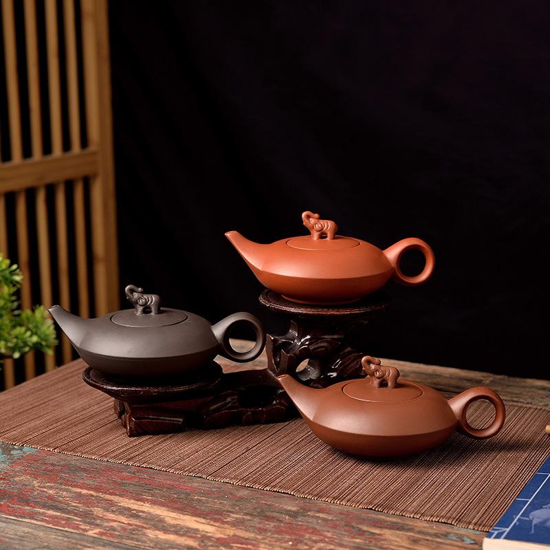 Большой чайник из фиолетовой глины ручной работы, набор для чая кунг-фу, чайник-фильтр для заваривания чая Чжу Ни, чайник «Слон»