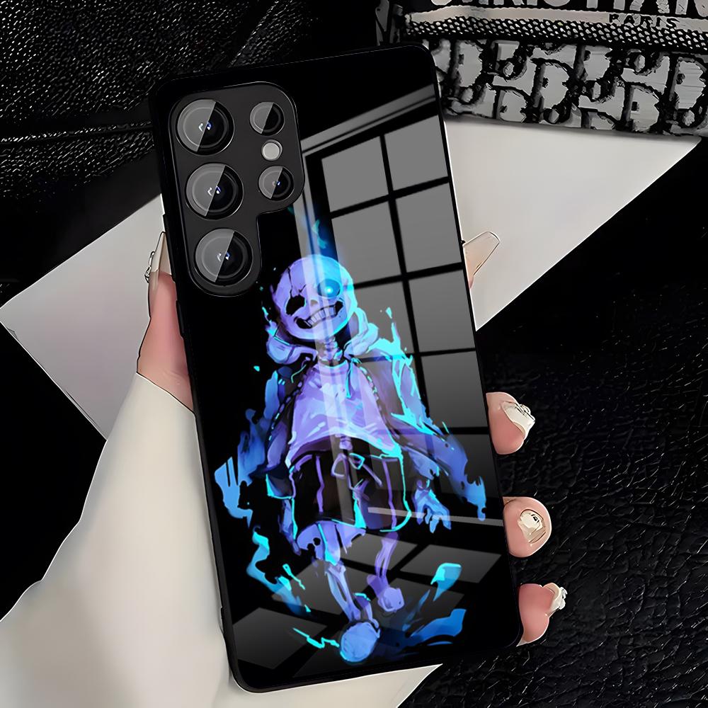 Чехол для телефона Sans Undertale для Samsung A25 A13 A33 5G A54 A36 A35 A56 A52 A14 Ударопрочная стеклянная крышка