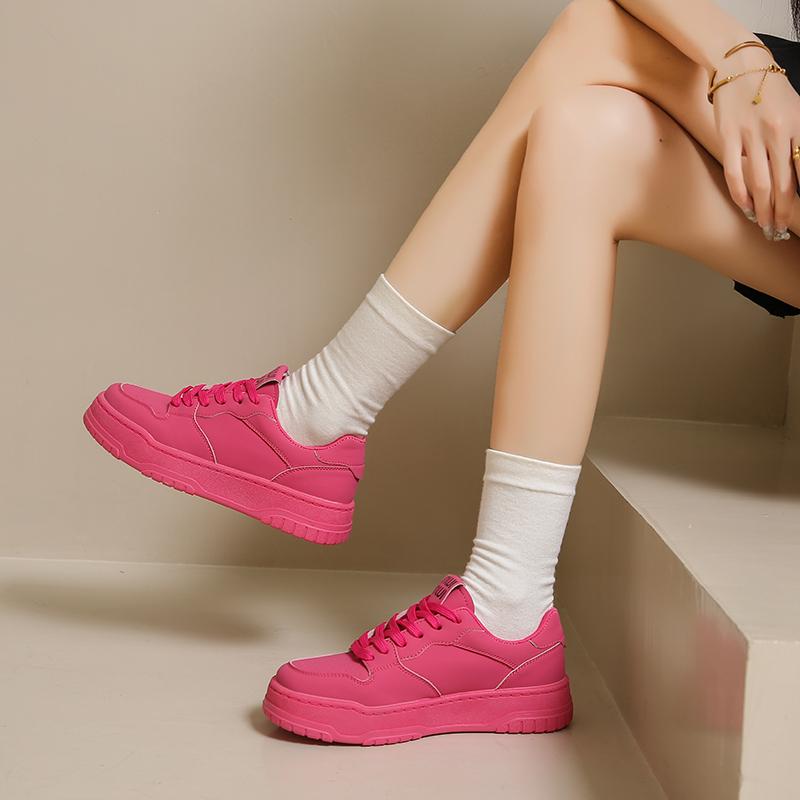 CRLAYDK Sneakers for Women Casual Fashion Platform PU Leather Low Top Classic Shoes Comfortable Skate Walking Sports Tennis