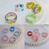 1PC Fashion Acrylic Ring Retro Colorful Aesthetic Resin Transparent Girl Women Party ARI