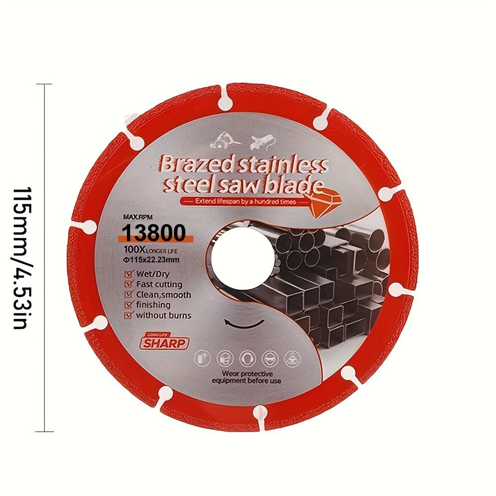 1 шт. 105 мм 115 мм 125 мм паяный диск из нержавеющей стали для резки металлических труб, чугуна, камня, угловая шлифмашина, отрезной диск