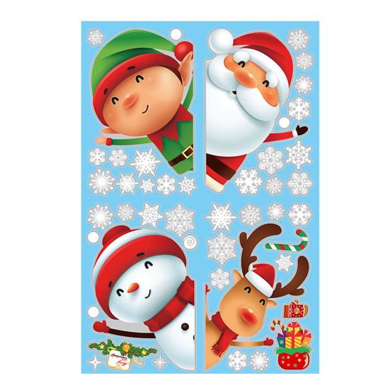 2/4 Pcs Christmas Stickers Santa Claus Snowflake Reindeer Xmas Decals Waterproof Festive Decor Stickers for Windows Glass