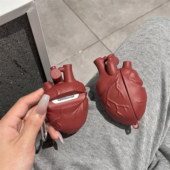 Чехол для наушников Red Heart для Airpods Pro 3D Liquid Silica Gel Cover Anti-Drop Wireless Earphone Protective Case Противоударный силиконовый чехол