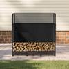 Firewood Rack with Waterproof Cover, 1.22m Outdoor Firewood Holder, 1/4 Cord Storage Metal Log Holder, 400lb Max Weight Capacity, Top Covered,