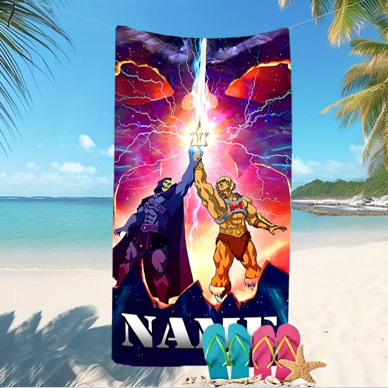 Customizable personalized beach towels He-Man and the Masters of the Universe themed designs.Suitable for the beach, yoga, sports;ideal as beach acces