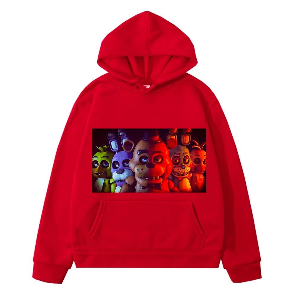 Толстовки Kawaii с изображением медведя и кролика, осенняя флисовая толстовка для мальчиков, толстовка с капюшоном в стиле аниме FNAF, пуловер y2k sudadera, куртка, детская одежда для девочек
