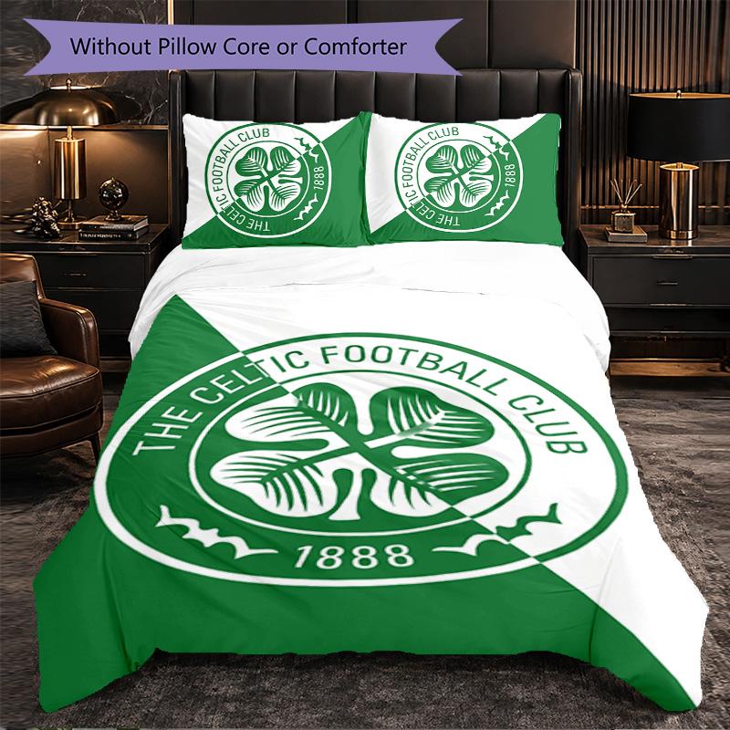 Celtic FC Themed Bedding 3Pcs Duvet Cover Set Decorative Bed Linen For Teen Room Home Decoration