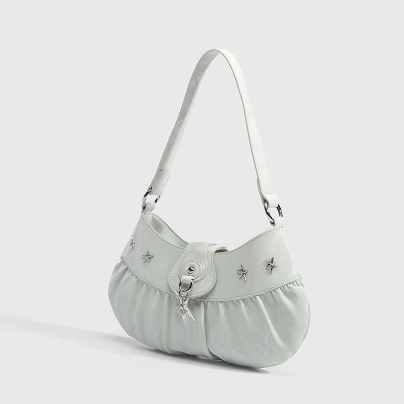 Niche Bag Mint Star Armpit Bag Women's Spring and Summer New Pleated Dumpling Bag Shoulder Bag