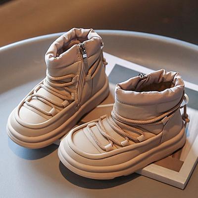 Детские ботинки, модная повседневная зимняя плюшевая теплая обувь для девочек и мальчиков, обувь с мягкой подошвой, детские кроссовки, детская спортивная зимняя обувь
