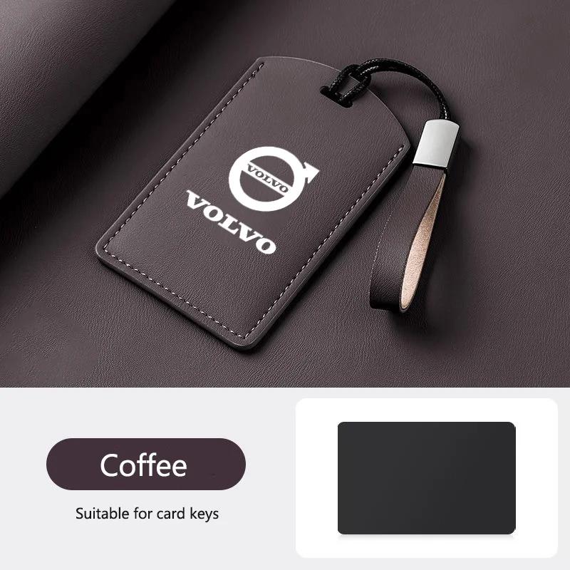 Кожаный чехол-кошелек для умной NFC-карты-ключа автомобиля, сумка для ключей, держатель-оболочка для Volvo EM90 EX30 2024 Polestar, аксессуары для защиты автомобильного ключа