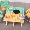 Interactive Doll House Scene Decoration Set With Collapsible Furniture Table Chair For Realistic Camping Scene Setting
