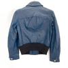 Coach Blue Zip Lamb Leather Jacket Jacket 2 blueUsed