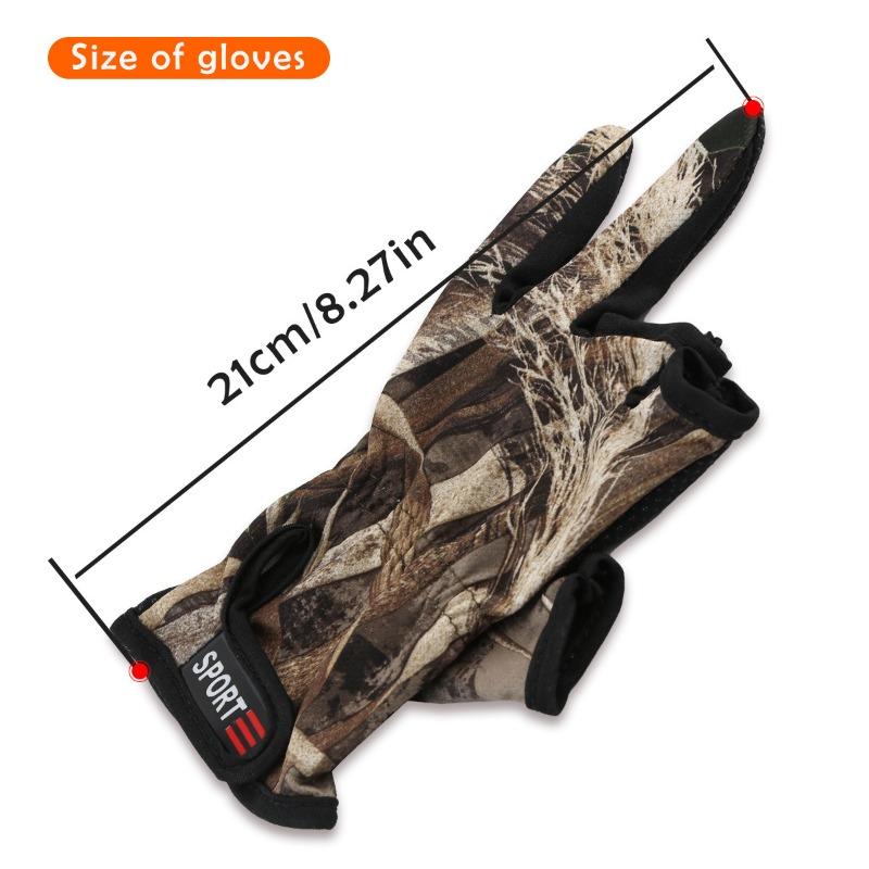 1 пара перчаток для рыбалки на открытом воздухе, быстросохнущие, с тремя пальцами, нескользящие, эластичные, дышащие