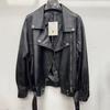 Женская кожаная куртка средней длины, весна и осень, корейский стиль, мотоциклетная кожаная куртка в стиле BF, куртка из искусственной кожи в гонконгском стиле, куртка оверсайз