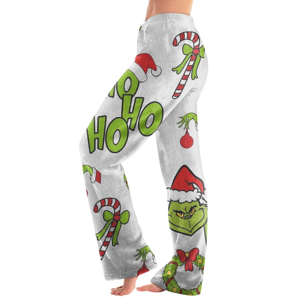 Women Winter Print Pants Full Length Long Trousers Sports Pants