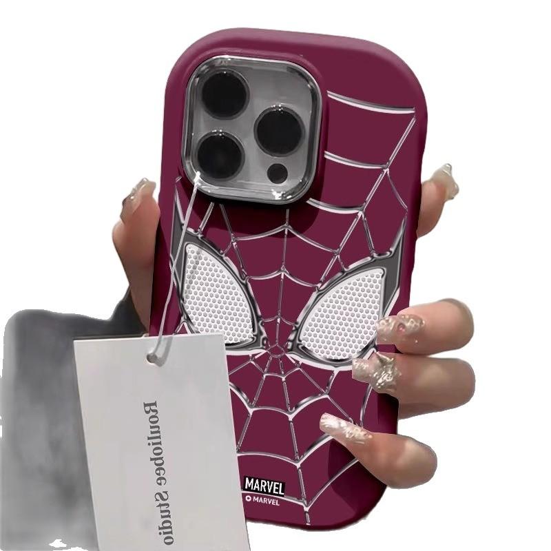 For Apple 16promax Silver Spider for IPhone15plus Mobile Phone Case New 14pro High-end Sense 13