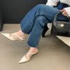 Pumps Pointed Toe French Style Soft Thin Heelkitten Heel Spring Autumn Vintage Women'Ssummerwanwan Stylestylemary Jane Shoes