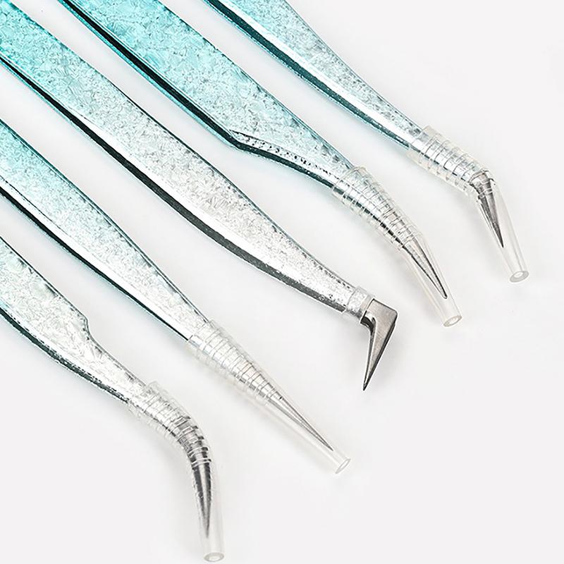 2 шт. пинцеты для ресниц Ice Flower антистатические 3D точные накладные ресницы для наращивания бровей принадлежности для макияжа пинцеты инструменты