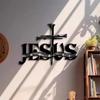 Cross Truth Metal Wall Decor - Religious Spiritual Belief Wall Decoration Black Silhouette Jesus Wall Art Hanging Decoration