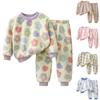 Children's Thickened Flannel Warm Home Wear And Pajamas Set For Boys And Girls
