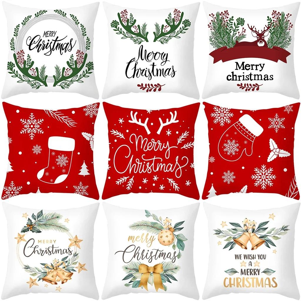 Наволочки с рождественской тематикой Аксессуары для автомобиля Офис Санта-Клаус Гостиная Диван Домашние наволочки