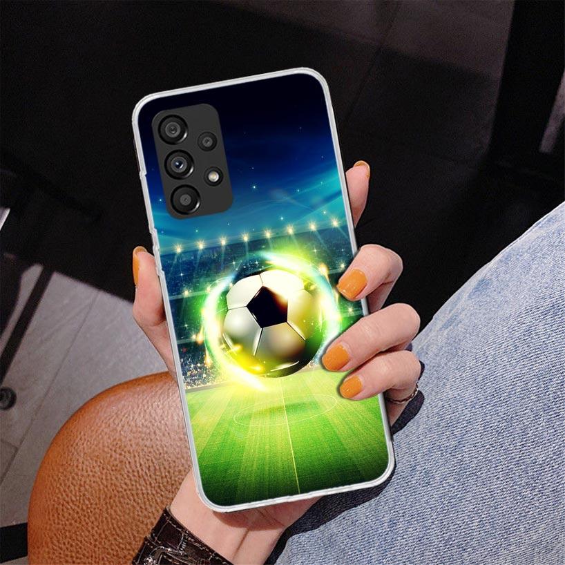 Чехол для телефона с дизайном футбольного мяча для Samsung Galaxy A17 A16 A15 A14 A13 A57 A56 A55 A54 A53 A37 A36 A35 A34 A33 A26 A25 A2