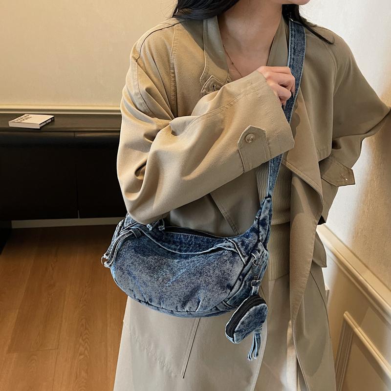 Джинсовая сумка женская большая вместительная сумка на плечо легкая сумка кроссбоди