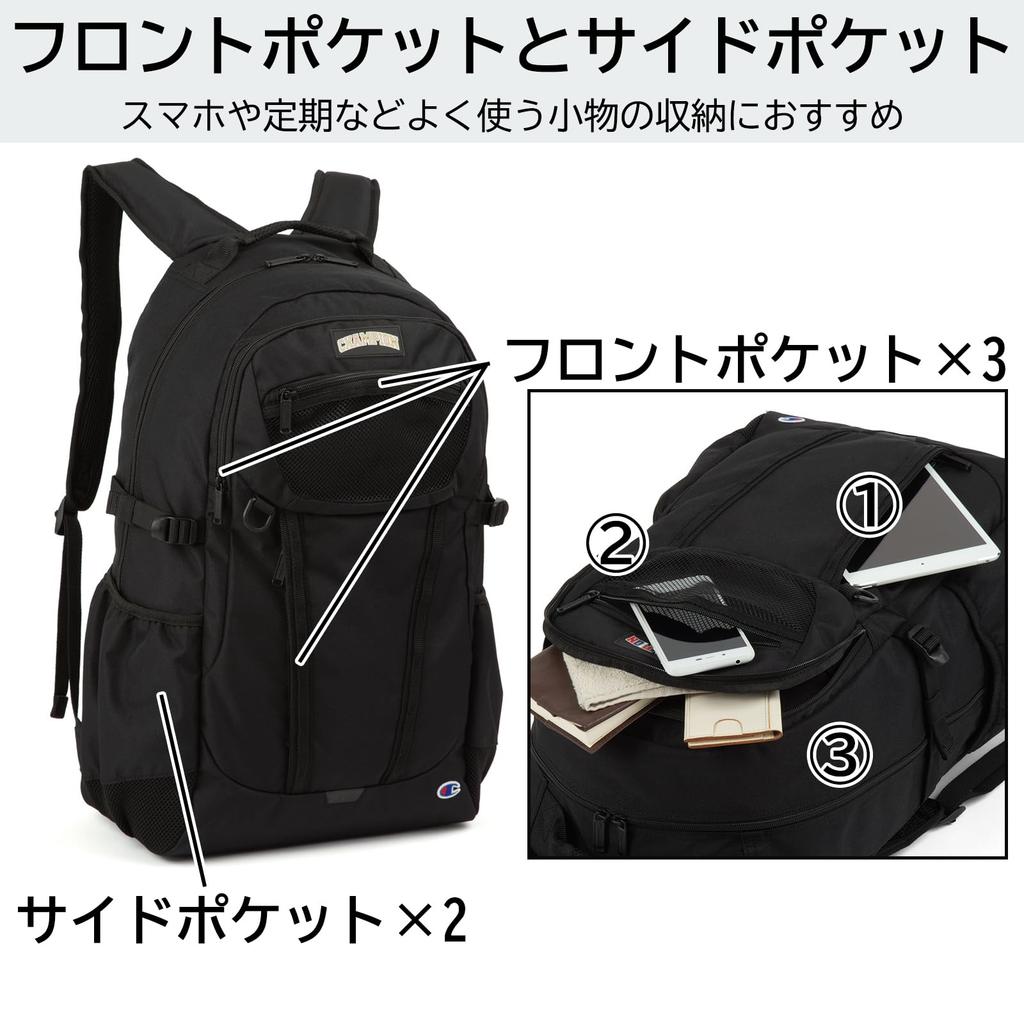 School School Large For Junior High School High School H53 x W34 x D19cm [Champion] Backpack, Backpack, Backpack, Backpack, Capacity, Cute, School,