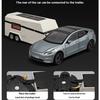 Модель Tesla Model3 в масштабе 1/24, сплав, буксировка дома на колесах, открывающиеся двери, украшения для детских звуковых и световых игрушек, для подарков мальчикам