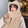 Hat Scarves Cashmere Warm Winter Scarf Pockets Glovers All In One Women Fashion Shawls Cat Ear Cute Kawaii Winter Scarfs