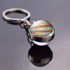 Sun Earth Glass Ball Moon Nebula Double Side Luminous Keychain Solar System Planet Keyring