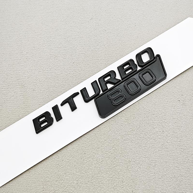Car Styling Biturbo 800 900 Car Sticker Gloss Black Side Fender Emblem Decals For Mercedes O0 Brabus AMG Modified Accessories YT1