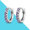 Saprking Hoop Earrings Purple Zircon Fashion Pendientes For Women Festival Gift For Girlfriend Lover