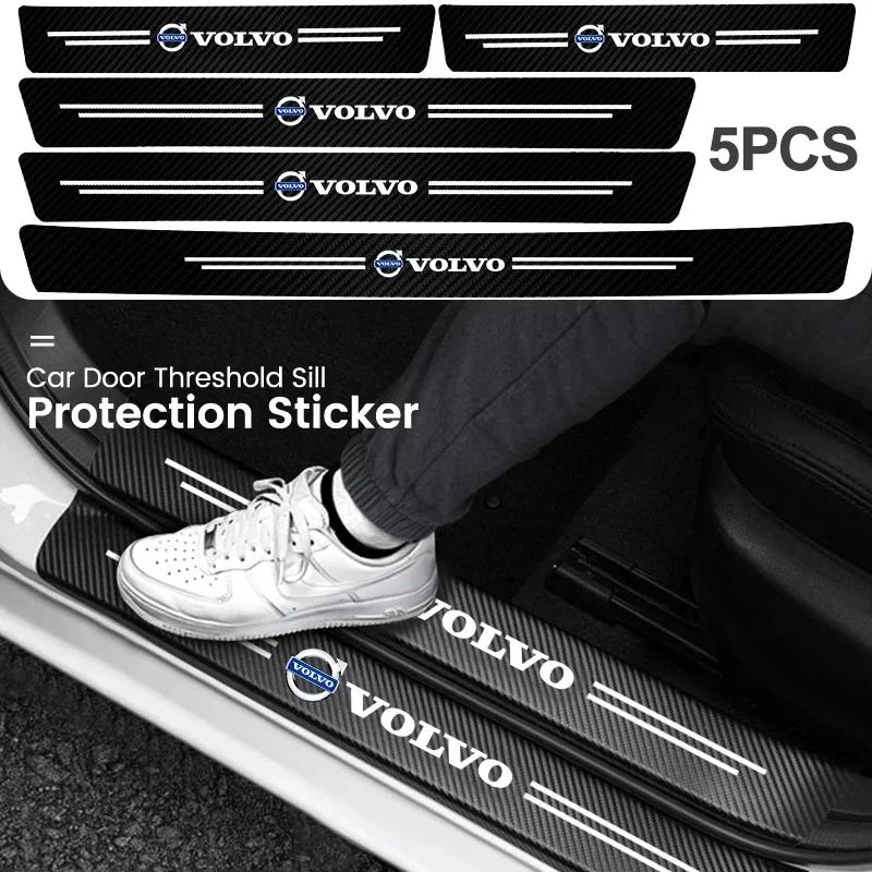 Car Threshold Protection Sticker Trunk Carbon Fiber Decor For Volvo Rdesign Polestar AWD V50 S60 XC60 S40 XC40 XC90