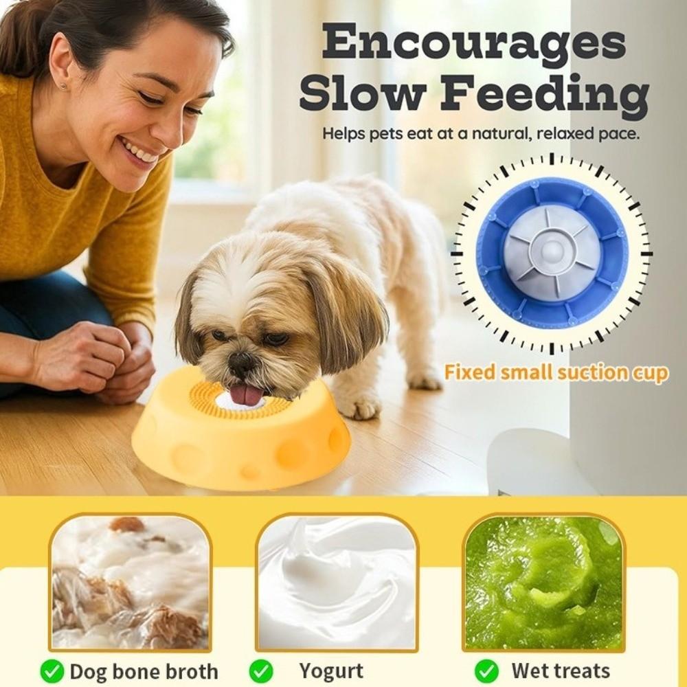 Rolling Ball Dog Licking Bowl Anti-slip Pet Slow Feeder Portable Pet Feeding Bowl Wet Snack