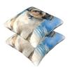 Shih Tzu On The Beach 2 Pcs Square Pillowcase Pillow Cover Cushion Zip Decorative Comfort Throw Pillow For Home Bedroom