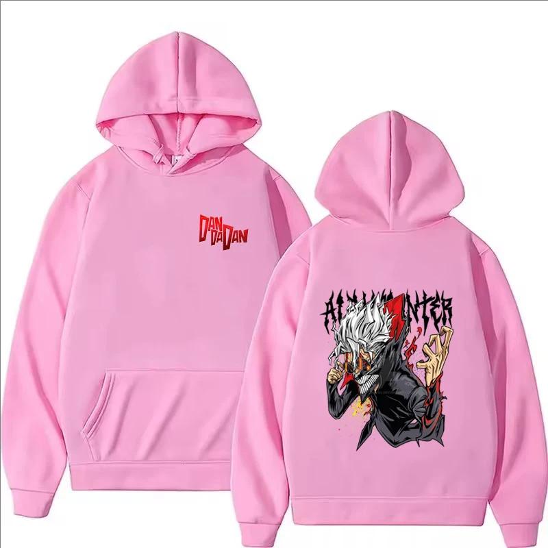 Японское худи с принтом Dandadan Женское повседневное Харадзюку Хай-стрит Y2K С длинным рукавом Флисовое Осенне-зимнее Пуловер Толстовки