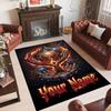 Portrait Man Theme Crystal Velvet Rug Personalized Custom Name Text Soft Floor Mat Home Decor