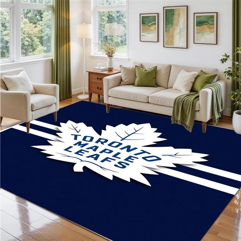 Toronto Maple Leafs Design Crystal Velvet Rug Soft Decorative Mat for Bedroom Entrance