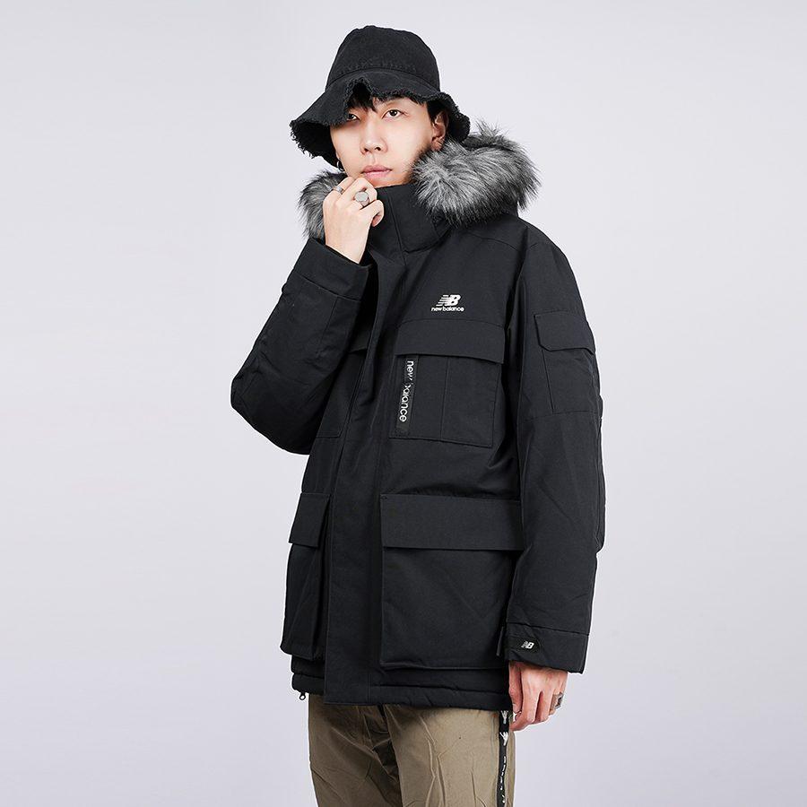 New Balance Пуховики Мужские Черные С Капюшоном Умеренный Другое NPA46021-BK